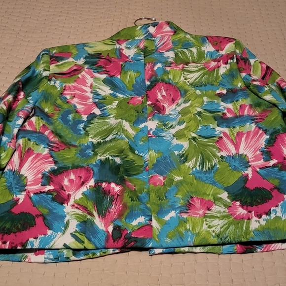 Kim Roger's Size 12 Womens Open Front Lined Floral Spring Casual Jacket - Picture 10 of 10